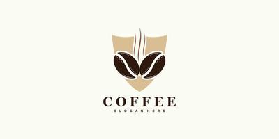 création de logo de café pour icône de café avec concept créatif vecteur premium