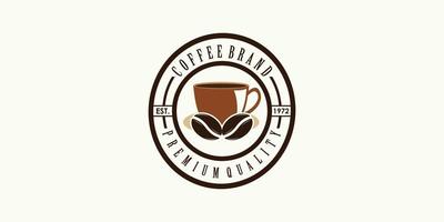 création de logo de café pour icône de café avec concept créatif vecteur premium