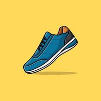 illustration vectorielle. paire de chaussures de sport baskets en textile bleu. chaussures pour courir. illustration vectorielle. vecteur