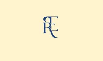 re alphabet lettres initiales monogramme logo vecteur