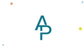 alphabet lettres initiales monogramme logo ap, pa, a et p vecteur