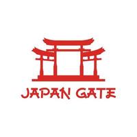 porte japonaise traditionnelle, vecteur de conception de logo historique du japon