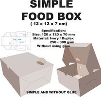 cool boîte à lunch emballée. Outre sa forme attrayante, cette boîte est également très simple et facile à assembler sans utiliser de colle. Cette boîte peut également être utilisée pour les gâteaux, le pain et les collations. vecteur