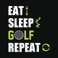 mangez sommeil répétition de golf - conception de t-shirt de golf, image vectorielle, affiche ou modèle. vecteur