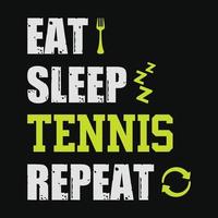 mangez sommeil tennis répéter - conception de t-shirt de tennis, image vectorielle, affiche ou modèle. vecteur