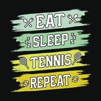 mangez sommeil tennis répéter - conception de t-shirt de tennis, image vectorielle, affiche ou modèle. vecteur