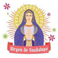 conception d'illustration d'art vectoriel virgen de guadalupe