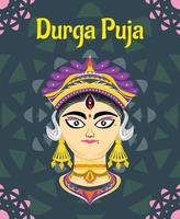 affiche de vecteur du jour du festival happy durga puja