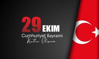 29 octobre 1923 jour de la république du drapeau de la turquie vecteur