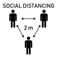 icône de distanciation sociale. garder une distance de 2 mètres. protection contre l'épidémie de coronavirus. illustration vectorielle vecteur