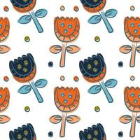 motif floral sans couture comme design textile scandinave. champ de tulipes vecteur