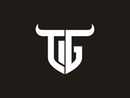 création initiale du logo tg bull. vecteur