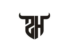 création initiale du logo zh bull. vecteur