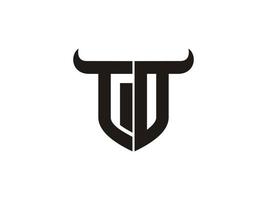 initiale à la conception du logo du taureau. vecteur