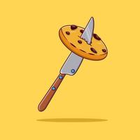 biscuits et illustration vectorielle de couteau vecteur