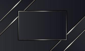 rayures noires de luxe et ligne dorée avec rectangle au milieu. vecteur