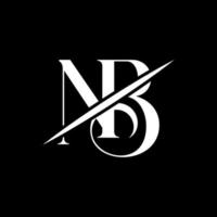 nb logo design vecteur vecteur pro