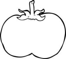 dessin au trait dessin animé tomate vecteur