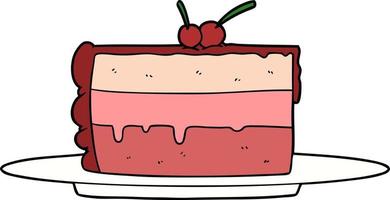 gâteau de velours rouge dessin animé vecteur