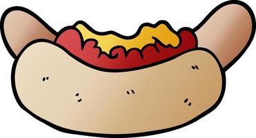 dessin animé doodle hot-dog vecteur