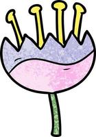 fleur de tulipe de dessin animé vecteur