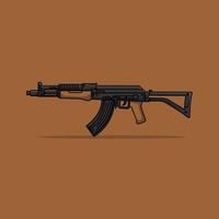 lct ak-47 g04 nv aeg pistolet avec illustration vectorielle de balles. photo du visage. illustration d'icône d'arme. vecteur de logo de dessin animé de pistolet
