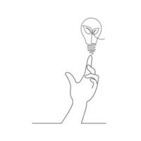 main avec ampoule eco, concept frais avec vecteur d'art en ligne