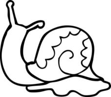 escargot de dessin animé dessin au trait vecteur