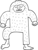 dessin au trait dessin animé bigfoot vecteur