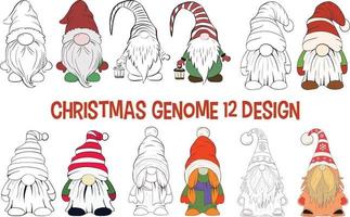 illustration de conception de vacances de noël du génome vecteur