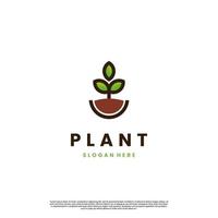 illustration de conception de logo de plante simple vecteur