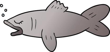 dessin animé poisson gris vecteur