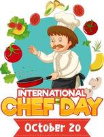 conception d'affiche de la journée internationale du chef vecteur