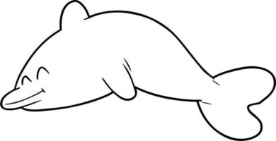 dauphin de ligne de dessin animé vecteur