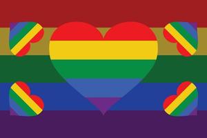 drapeau de fierté lgbtq avec coeur arc-en-ciel au milieu. vecteur. vecteur