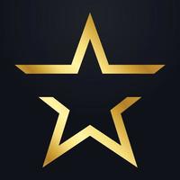modèle de conceptions vectorielles de symbole de logo d'étoile dorée de luxe, conceptions de logo d'étoile de style élégant avec fond noir. fichier vectoriel eps