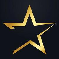 modèle de conceptions vectorielles de symbole de logo d'étoile dorée de luxe, conceptions de logo d'étoile de style élégant avec fond noir. fichier vectoriel eps