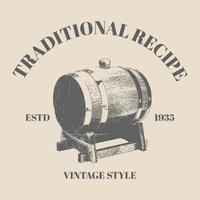 logo ancien logo de baril de bière en bois - illustration vectorielle, logo vintage rétro modèle d'objet vectoriel