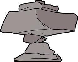roches équilibrées de dessin animé vecteur