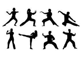 Silhouette de Tai Chi Women Vector