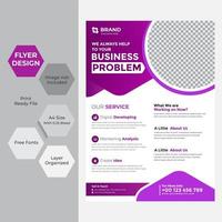 flyer business violet et blanc arrondi vecteur