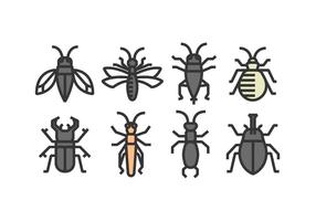 Vecteurs d'icônes d'insectes vecteur