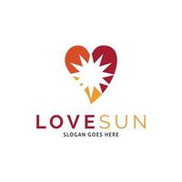amour soleil icône vecteur logo modèle illustration design