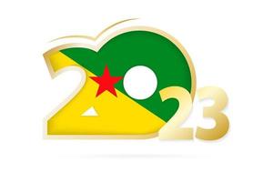 année 2023 avec motif drapeau de la Guyane française. vecteur