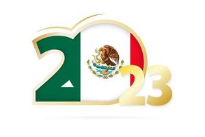 année 2023 avec motif drapeau mexique. vecteur