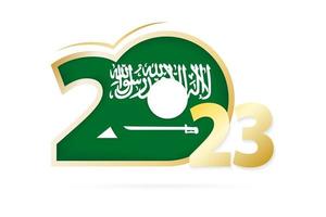 année 2023 avec motif drapeau saoudien. vecteur