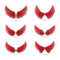 jeu d'ailes. icône de l'aile. création de logo d'aile. illustration de conception de vecteur d'aile. collection d'icônes d'aile. paire d'ailes vectorielles isolée sur fond blanc,