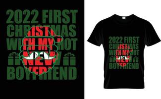 2022 premier noël ... conception de t-shirt personnalisé vecteur