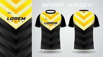 conception de maillot de sport chemise noire et jaune vecteur