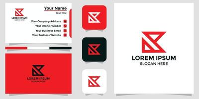 lettre k design logo et carte de marque vecteur